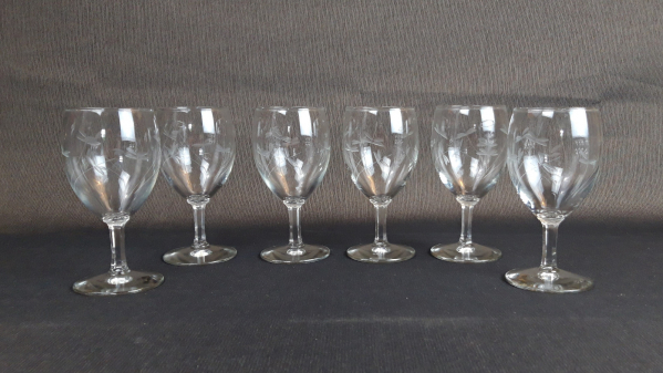 Lot de 6 verres a eau gravés n°8231