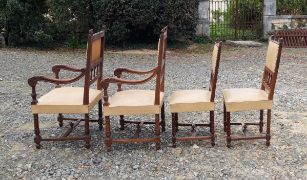 Ancienne paire de fauteuils + 2 chaises n°8566