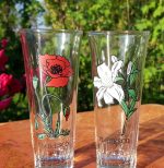 Lot de 4 verres vintages Fleurs n°2801