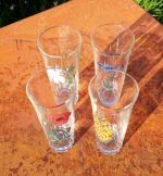 Lot de 4 verres vintages Fleurs n°2801