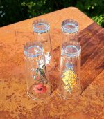 Lot de 4 verres vintages Fleurs n°2801