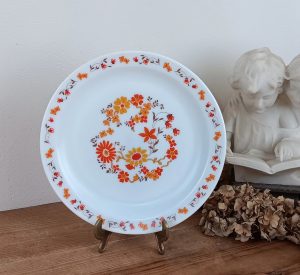 Grand plat rond vintage Arcopal Orange n°10260