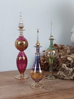 Lot de 3 flacons a parfum en verre égyptien n°10350 *