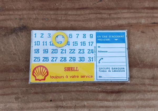 Calendrier publicitaire vintage Shell n°10356 *