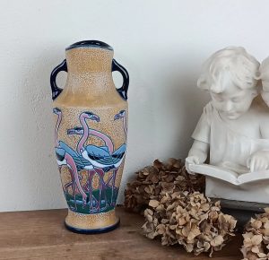 Vase vintage / Amphora / Flamands roses / n°10386 *