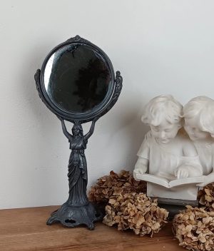 Ancien miroir psyché / Art Nouveau / n°10396 *