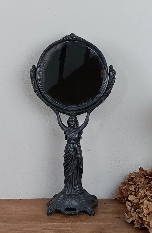 Ancien miroir psyché / Art Nouveau / n°10396 *