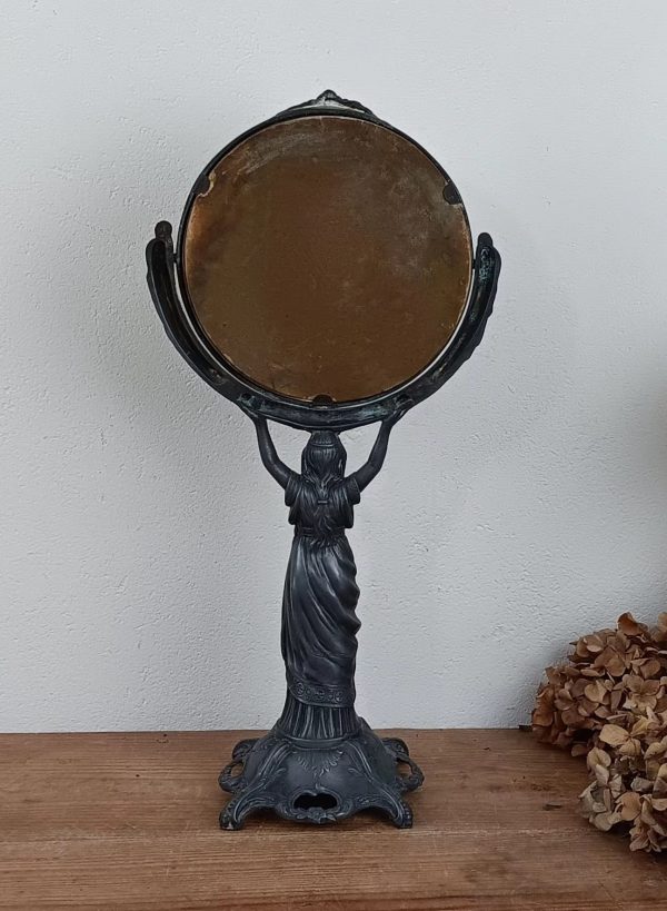 Ancien miroir psyché / Art Nouveau / n°10396 *