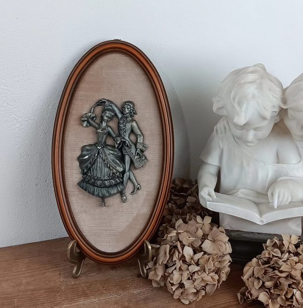 Cadre vintage / Couple de danseurs / Etain du Prince n°15543