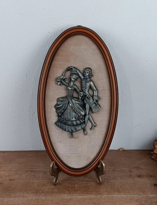 Cadre vintage / Couple de danseurs / Etain du Prince n°15543