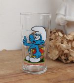 Verre vintage Schtroumpf moralisateur Peyo 1983 n°10645 // Réservé //