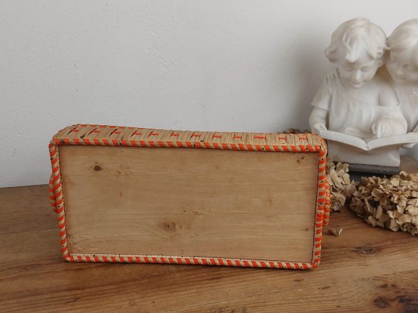 Panier a verres vintage en rotin n°10605