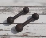 Ancienne paire d'haltères en fonte n°10797
