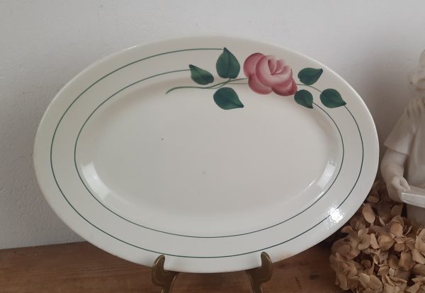Plat ovale vintage Faïence HBCM François n°10827
