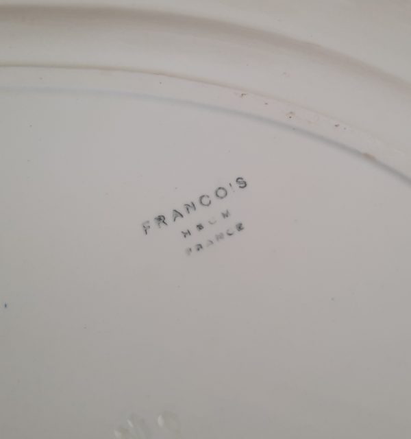Plat ovale vintage Faïence HBCM François n°10827