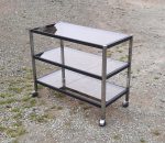 Desserte vintage / Verre fumé / Chrome n°10834