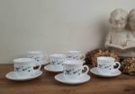 Lot de 6 tasses vintages Arcopal Myosotis n°10825