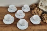 Lot de 6 tasses vintages Arcopal Myosotis n°10825