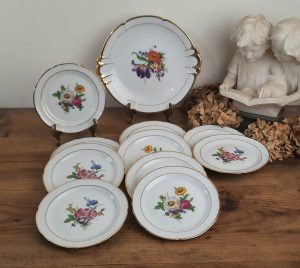 Service a gâteaux vintage en porcelaine de Limoges n°10848
