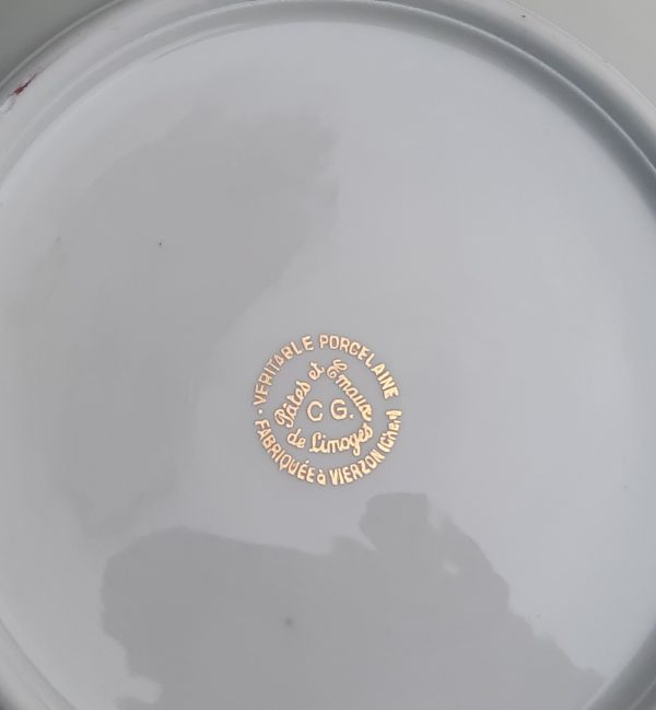 Service a gâteaux vintage en porcelaine de Limoges n°10848