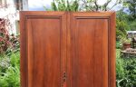 Ancienne paire de portes d'armoire en noyer n°10888