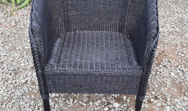 Fauteuil en rotin noir n°10991