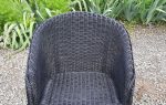 Fauteuil en rotin noir n°10991