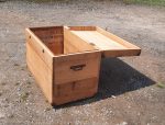 Ancienne grande caisse en bois exotique n°11025