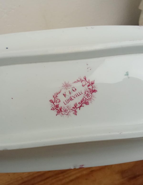 Ancien porte brosse en faïence Lunéville n°10857
