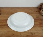 Plat vintage en faïence / jaune et blanc / n°10872