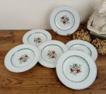 Lot 6 assiettes plates en porcelaine / Berry / Ispahan / n°10859