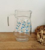 Pichet vintage en verre / Myosotis / n°10854