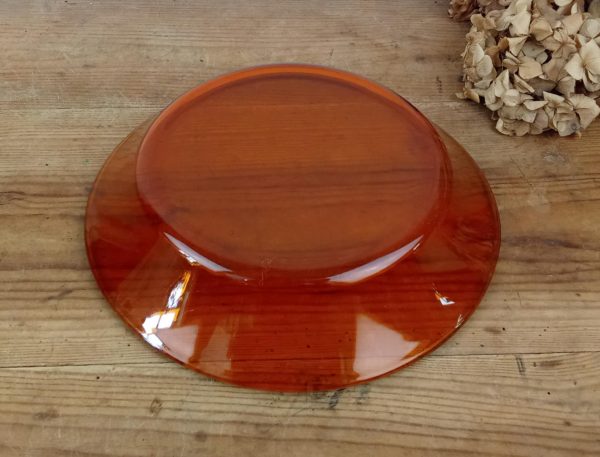 Plat vintage / Verre ambré / n°10849