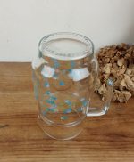 Pichet vintage en verre / Myosotis / n°10854