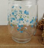 Pichet vintage en verre / Myosotis / n°10854