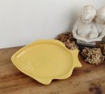 Plat vintage jaune / Poisson / n°10856