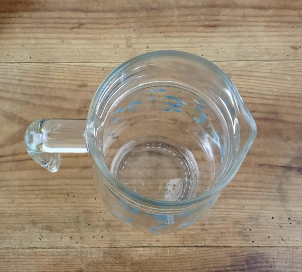 Pichet vintage en verre / Myosotis / n°10854