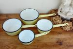 Série de 4 casseroles vintages en tôle émaillée n°14080
