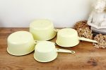 Série de 4 casseroles vintages en tôle émaillée n°14080