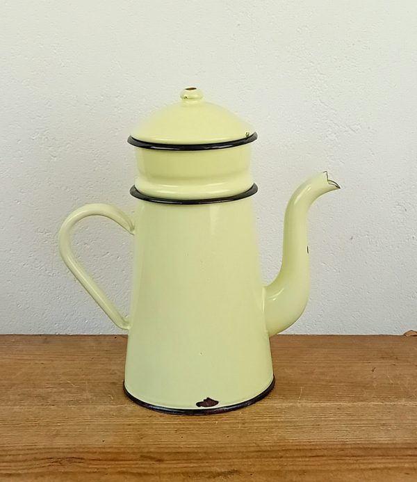 Cafetière vintage en tôle émaillée n°14079