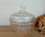 Ancien sucrier en verre moulé pressé n°11111
