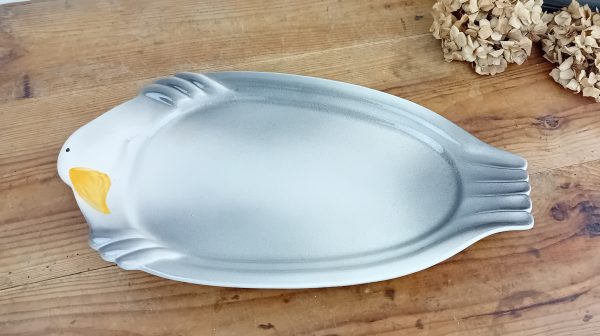 Grand plat vintage / Oie / Barbotine / n°11109