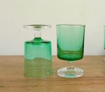 Lot de 4 verres verts vintages / Suède / n°11116