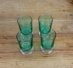 Lot de 4 verres verts vintages / Suède / n°11116