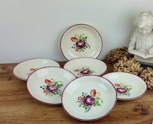 Lot 6 assiettes creuses vintages / Calottes / MDL n°11126