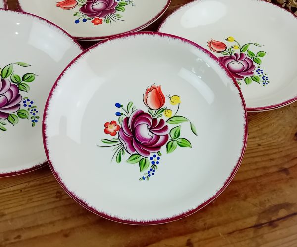 Lot 6 assiettes creuses vintages / Calottes / MDL n°11126