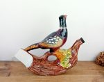 Bouteille vintage en barbotine / Garnier / Faisan / n°11129