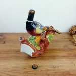 Bouteille vintage en barbotine / Garnier / Faisan / n°11129
