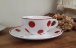 Paire de grandes tasses vintages en faïence n°11010