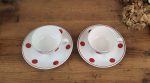Paire de grandes tasses vintages en faïence n°11010
